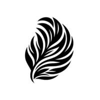 Bold Black Silhouette of a Stylized Leaf Pattern on White Background, Depicting Organic Forms and Contemporary . vector