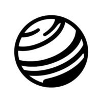 A monochrome depiction of a stylized globelike sphere with black curved bands against a stark white background, minimalist and abstract. vector