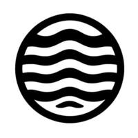 Abstract black and white circular with layered wavy patterns and a small inverted arc at the bottom, suggestive of water or ripples. vector