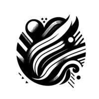 Abstract Zebra Head Black and white geometric illustration of a stylized zebra head within a circular frame, evoking a modern and dynamic artistic expression. vector