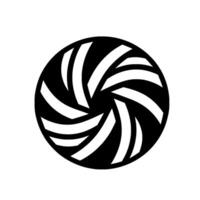 Abstract Circular Black and White Swirling Slices Create a Concentric, Geometric Pattern on a Clean Background. vector