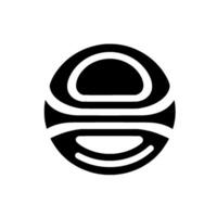 Abstract, Minimalist Black and White a stylized, circular emblem featuring a series of curved shapes. vector