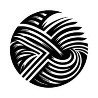 Intricate Black and White Sphere A Masterpiece of Intertwined Lines, Symmetry, and Geometric Precision. vector