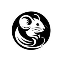 Stylized Monochrome Mouse in a Circle, Clean and Minimalist for Branding. vector