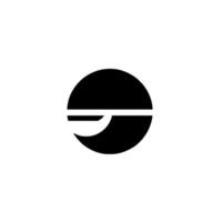 Minimalist Abstract Circle A bold black featuring a split circle with a curved element, on a clean white background, evoking simplicity. vector