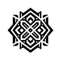 Intricate Geometric Starburst , Symmetric and Abstract, Featuring Overlapping Shapes in Black and White, with a Modern and Minimalist Aesthetic. vector