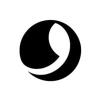 Abstract Black Orb with a White CrescentShaped Cutout, Centered on a White Background, Creating a Modern and Minimalist . vector
