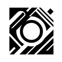 Geometric Abstraction A stylized composition of circular and linear elements in contrasting black and white, creating a balanced and modern . vector