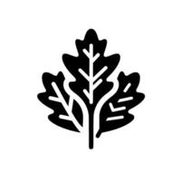 Bold Black and White Silhouetted Leaf Illustration Centered on a Blank Canvas, Emphasizing Detail and Simplicity. vector