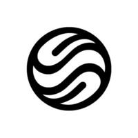 A minimalist black and white featuring a stylized S shape within a circle, creating a sense of flow and modern aesthetic. vector