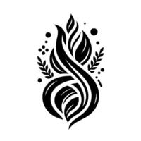 Abstract Monochrome Flowing Lines and Organic Shapes Evoking Growth, Harmony, Modern Elegance Against a Pure White Background. vector