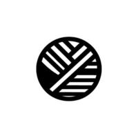 Geometric Black and White Circle Composition Featuring a Stylized Leaf or Feather , Abstract and Minimalist. vector