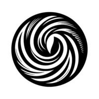 Swirling Vortex A Circular Composition with Bold Black and White Striped Lines, Illustrating Movement and a Dynamic Energy. vector