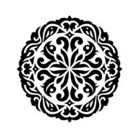 Intricate Black and White Circular Mandala Detailed floral and geometric with symmetrical pattern. vector