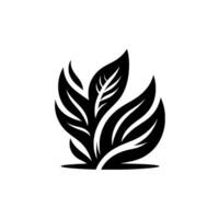 Abstract Black and White of a Cluster of Leaves Featuring Detailed Veins and a Minimalist Aesthetic on a White Background. vector