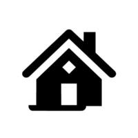 Minimalist Black and White of a House, Depicting Real Estate and Homeownership Concepts, Set Against a Clean White Background. vector