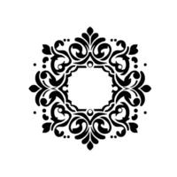 Intricate Black and White Floral Mandala with a Circular Frame and Decorative Elements on a Clean White Background. vector