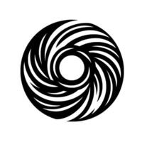 A Bold, Concentric, Black and White Swirl Pattern Creating a Dynamic and Abstract Circular , with a Bright White Center. vector