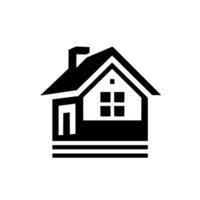 Vectorized Black and White Minimalist House Depicting Simple Home Architecture and Modern . vector