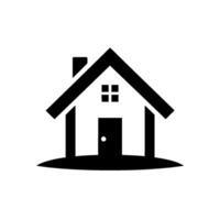 A minimalist, black and white illustration of a house , featuring simple geometric shapes and a plain background, representing home and security. vector