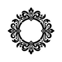 Intricate Black and White Circular Ornamental A Symmetrical BaroqueInspired Decorative Motif for Elements vector