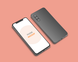 Front and Back Smart Phone Mockup Template psd