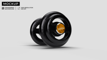 dumbbell mockup with personalized lid, bottom view psd