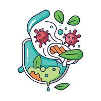 Organic Waste Decomposition by Bacteria vector