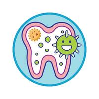 Bacteria Causing Dental Plaque and Tooth Decay vector