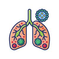 BacteriaInduced Pneumonia in Lungs vector