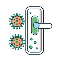 Bacteria Discovered on Public Restroom Door Handles vector