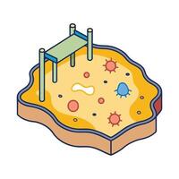 Bacteria in Dirty Playground Sandpits vector