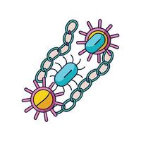 RodShaped Anthrax Bacteria in Chains vector