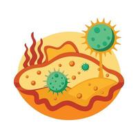 Bacteria in Hot Desert Sands Illustration vector