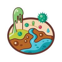 Acid Mine Drainage with Resilient Bacteria Species vector
