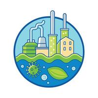 Bacteria Found in Polluted Industrial Wastewater Systems vector