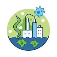 Polluted Industrial Wastewater Hosting Diverse Bacteria vector