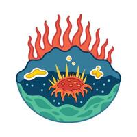 Life Forms Residing in Deep Sea Hydrothermal Vents vector