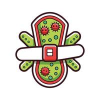 Bacterial Presence on Old Airplane Seat Belts vector