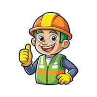 Hardworking Employee Giving Thumbs Up for Success vector