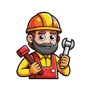 trabajo duro empleado utilizando cincel y martillo vector