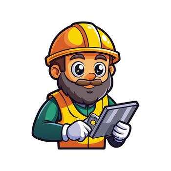 Employee Actively Utilizing Metal File for Work vector