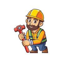 Employee Actively Utilizing Pipe Wrench for Tasks vector
