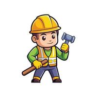 Employee Actively Managing Sledgehammer for Projects vector
