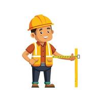 Hardworking Worker Utilizing Tape Measure vector