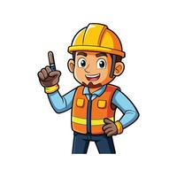 Worker Holding Walkie Talkie for Communication vector