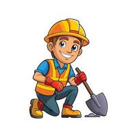 Hardworking Worker Finding Joy While Working vector