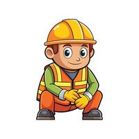 Worker Wearing Safety Vest and Gloves for Protection vector