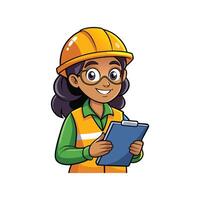 Employee Actively Using Clipboard for Project Management vector