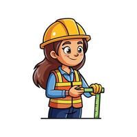 Employee Actively Utilizing Measuring Tape vector